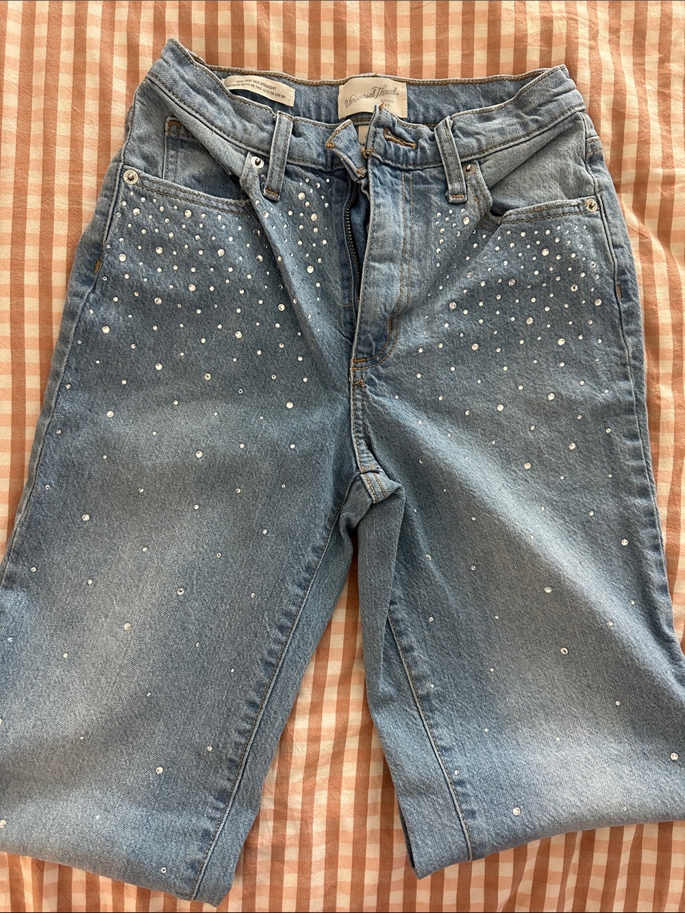 Universal Thread Light Blue Rhinestone Boyfriend Jeans